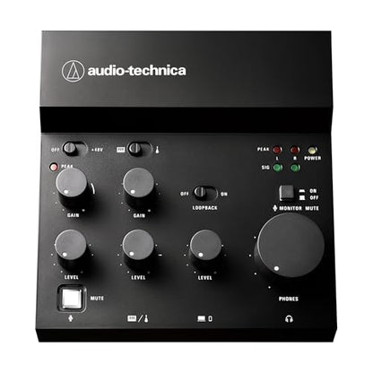 Audio-Technica AT-UMX3 USB Desktop Audio Mixer | USB audio mixer with loopback and phantom power for streaming, podcasting and gaming - color: Black