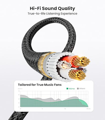 Tisino 3.5mm TRS Aux to 2 RCA Audio Cable Adapter Aux Cable, 10FT/3m - size: 10 ft