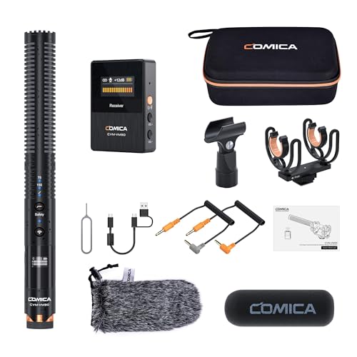 COMICA VM30 Wireless Shotgun Microphone with USB-C&3.5mm Output for Camera