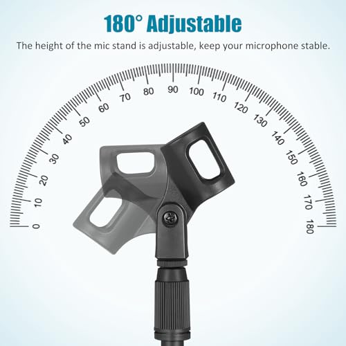 KESYOO Adjustable Desktop Microphone Stand with Sturdy and Compact Plastic Base Clip Suitable for Music Recording and Professional Use on Tables and Studios