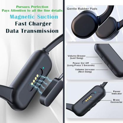 IHAO Swimming Headphones True Bone Conduction Open Ear Headset MP3 Player Built-in 16G Memory IP68 Underwater Waterproof Stereo Bluetooth Earphone for Driving Bicycling Running Skiing-Green - color: Green IHX18