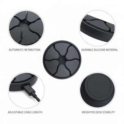 Retractable Cable Winder, Silicone Cord Reel for Travel & Desk Organization, Compact Storage for Charging Cables and Earphones