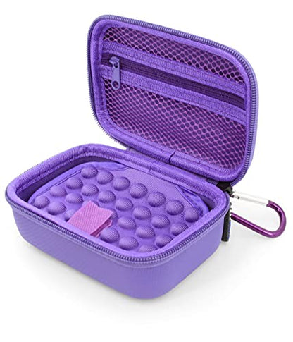 CASEMATIX Travel Case Compatible With DJI Mic 2 Wireless Microphone Kit or Original - Compact Lavalier Microphone Protection to Carry Lav Mic in Charging Case and Small Accessories, Purple