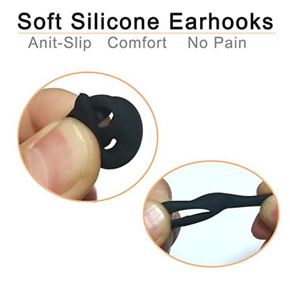 Universal Ear Fins Earhooks, Silicone Earbuds Tips, Replacement Ear Tips - size: Ear Tips-LMS Earhook