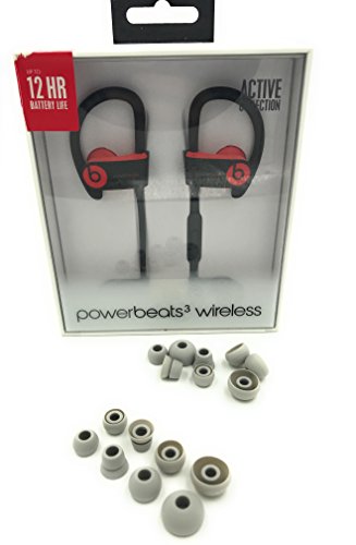 Grey Replacement Earbud Tips for Beats Powerbeats3 Wireless Stereo Headphones - Small, Medium, Large, and Double Flange (Grey) - color: Grey