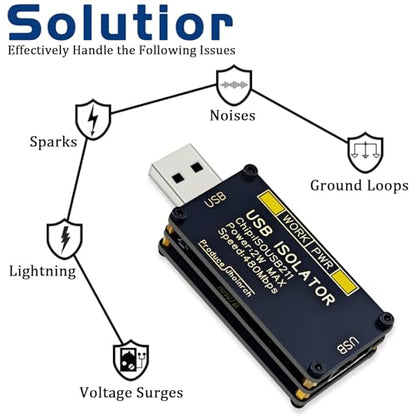 USB 2.0 480Mbps High Speed Isolator | Support 5KVrms Signal and 1.5KV Voltage Isolation,Audio up to 32 Bit 768Khz