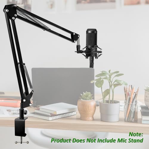 Heavy Duty Metal Table Mount Clamp, Metal Desk Clamp for Mic Boom Arm Stand Adjustable Mic C Clamp Can be Mounted Against the Wall, Fits up to 2.24"/5.7cm Desktop Thickness