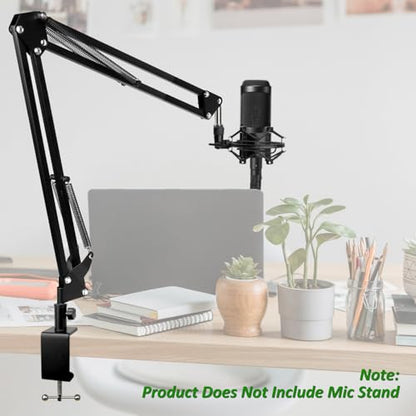 Heavy Duty Metal Table Mount Clamp, Metal Desk Clamp for Mic Boom Arm Stand Adjustable Mic C Clamp Can be Mounted Against the Wall, Fits up to 2.24"/5.7cm Desktop Thickness