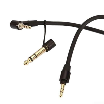 Coiled Aux Cable for Pro Detox Headphones 3.5mm to 6.5mm Cord Black Red Spring Design 1.5m(Black)