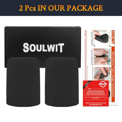 SOULWIT 2Pcs Pop Filter for Shure MV7+(MV7 Plus) - Black | Do Not Fit MV7/MV7X Microphones