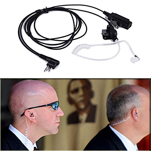 Retevis Acoustic Tube Walkie Talkie Earpiece with Mic, 2 Pin(5 Pack) | Compatible with Motorola CP100/CP100D/CP185/CP200/CP200D/ GP300/GP2000/BRP40/DLR1060 Walkie-talkies, Two Way Radio Earpiece