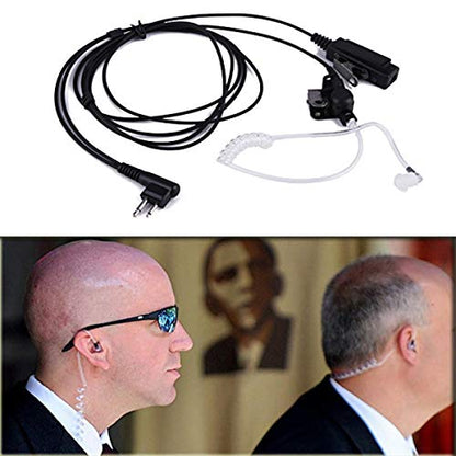Retevis Acoustic Tube Walkie Talkie Earpiece with Mic, 2 Pin(5 Pack) | Compatible with Motorola CP100/CP100D/CP185/CP200/CP200D/ GP300/GP2000/BRP40/DLR1060 Walkie-talkies, Two Way Radio Earpiece