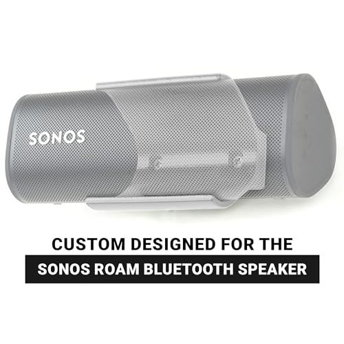 Spartan Mounts Compatible with SONOS Roam Bluetooth Speakers | Low Profile Wall Mount Anywhere Design for Home, Office, Studio, Garage, Dorm, Patio, Auto, Boat, Golf Cart - color: White