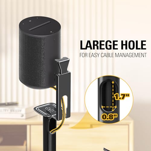 Mounting Dream Speaker Stand for Sonos Era 100, One, One SL, Play:1, Height Adjustable 32.5"- 42", Single Surround Sound Speaker Stand with Cable Management, 13.2 LBS Loading MD5411 - size: Single,For Sonos Era 100 Speaker