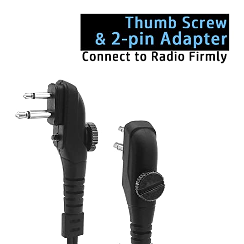 Headset Earpiece for HYT Hytera Radio BD502 BD502i BD552i BD612i BD615 PD402i PD415 PD482i PD502 PD506 PD562 TC-508 TC-626 HYT850 Power446 Acoustic Tube & Big PTT 2-pin with Screw | BD615 PD402i PD415 PD482i PD502 PD506 PD562 TC-508 TC-626 HYT850 Power446