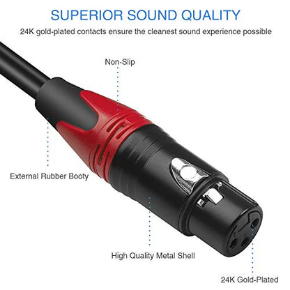 Female XLR to Dual RCA Y Splitter Patch Cable,Unbalanced XLR Female to 2 RCA/Phono Plug Stereo Audio Interconnect Duplicator Lead - 10 Feet/3 Meters - size: 10 Feet