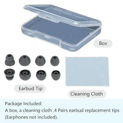 Replacement Earbud Tips Silicone Ear Tips Compatible with Powerbeats Pro Beats Wireless Earphone Headphones Rubber Tips Eartips, 4 Pairs Dark Gray - color: Dark Gray