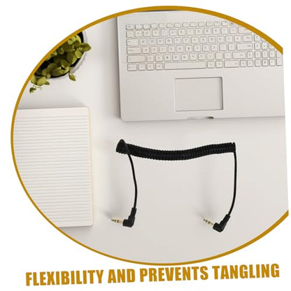 MERRYHAPY Coiled 3.5mm Audio Cord Extension with Right Angle Ends