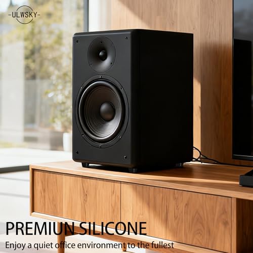 1.6" Silicone Isolation Feet-8Pack,Non-Skid Speaker Pads with Adhesive,for Small Speakers,Turntable Isolation,Subwoofer Isolation Feet Reduced Resonance & Vibration - size: 1.6inch