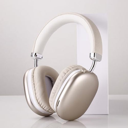 BT1638 Over-Ear Wireless Headphones, Premium Padded Headband, Champagne USB-C Charging, Bluetooth Headphones， Long Endurance Flight of up to 40 Hours，Fashionable and Colorful (Gold) - color: Gold
