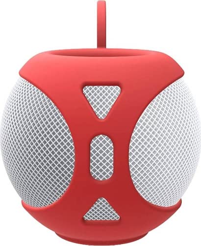 SaharaCase Silicone Sleeve Case for Apple HomePod Portable Bluetooth Speaker [Shockproof Bumper] Rugged Protection Anti-Slip Grip (Red) - color: Red