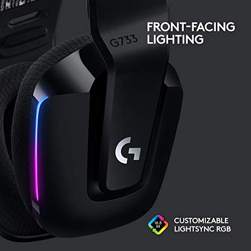 Logitech G733 Lightspeed Wireless Gaming Headset - Black - color: Black