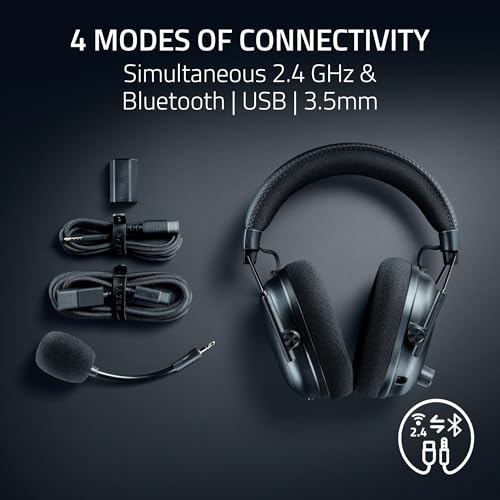 Razer BlackShark V3 Pro Wireless ANC PC Gaming Headset, NiKo Edition | Full Band Mic, 50mm Drivers, 2.4 GHz, Bluetooth, USB, 3.5mm, Works with Mac, PS5, Nintendo Switch, Smartphone, 70 Hr Battery - color: Niko Edition, style: PC