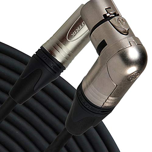 Custom Cable Connection 10 Foot Pro-Audio XLR Balanced Microphone Cable with Neutrik NC3FRX Right Angle Female and Neutrix NC3MXX Male XLR Connectors - size: 10 Foot