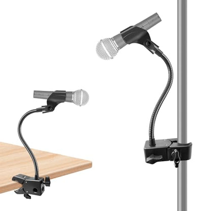 Gooseneck Microphone Stand, Flexible Mic Arm Stand, Desk Mic Stand With Super Clamp Mount Mic Clip and 3/8" to 5/8" Adapter, Compatible with Shure/Fifine / AT2020 / Pyle/Blue Snowball/Razer (13 Inch) - size: 13 Inch