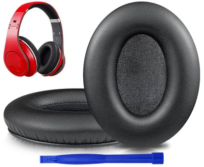 SOULWIT Replacement Ear Pads Cushions for Monster Beats Studio 1.0 (1 st Gen) Headphones by Dr. Dre (Do Not Fit Studio 2 and Studio 3), Earpads with Soft Protein Leather (Black) - color: Black