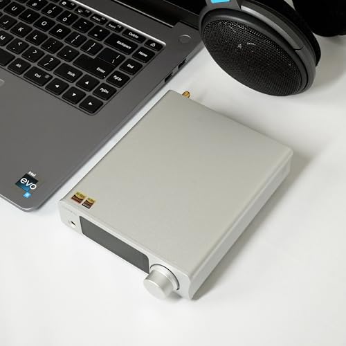 TOPPING DX3Pro+ LDAC Headphone Amplifier, ES9038Q2M Bluetooth 5.0 DAC, NFCA Audio Decoder, USB/Optical/Coax Inputs, with Remote Control, Headphone Amp, Line Out, Pre-Amp Function (Silver) - color: Silver