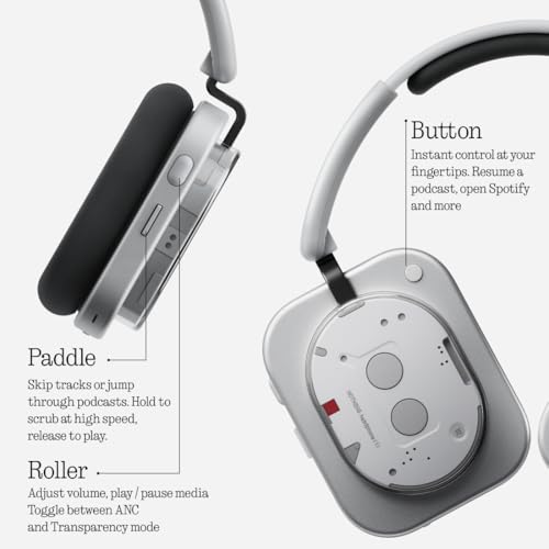 Nothing Headphone (1) Hybrid Active Noise Cancelling Headphones, Wireless Over-Ear Headphones with 6 Mics, 80Hrs Playtime, Hi-Res Audio, KEF-Tuned, Spatial Sound, Comfort Fit & Fast Charging White - color: White
