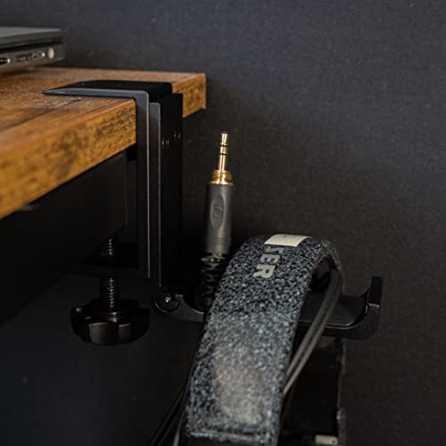 H-Clip Foldable Universal Headphone Hanger - Adjustable Clamp Hook Mount, Under-Desk Holder for Gaming & Audio Headsets, Space-Efficient Design, Durable Metal Construction