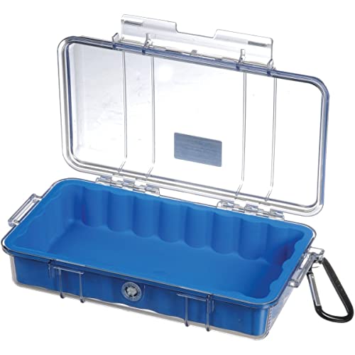 Pelican 1060 Micro Case - for iPhone, Cell Phone, GoPro, Camera, and More (Blue/Clear)