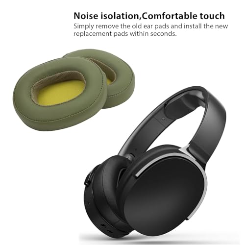 Replacement Ear Pads, Memory Foam Cushions for Over-Ear Headphones, Compatible with Crusher 3.0, Evo ANC Headphones, Breathable Velour Ear Cushions