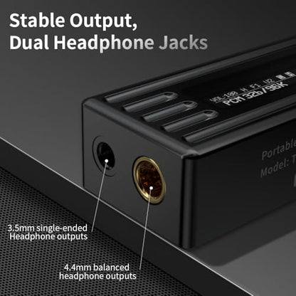 TRN-TE Pro Headphone Amplifier, Portable HiFi USB DAC Amps with 4.4mm and 3.5mm Dual Outputs Supports PCM 768kHz/DSD256 High Resolution Lossless for Smartphones/PC/Laptops