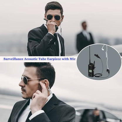 SAMCOM SM007 Surveillance Earpiece 2-Pin for FPCN10A FPCN30A Radio, 6Pcs | K Plug Air Tube Headset for Two-Way Radio Walkie Talkie,PTT Microphone for School Staff, Restaurant Crew, Event Security - size: 6 Pcs Earpiece
