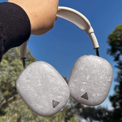 Case Cover for AirPods Max Headphone,Glitter Shell Pattern TPU Ear Cup Case,Silicone Ear Pad/Headband Protective Cover Accessories Compatible with Apple AirPods Max(2024/2020),Glitter White Seashell - color: Glitter White Seashell