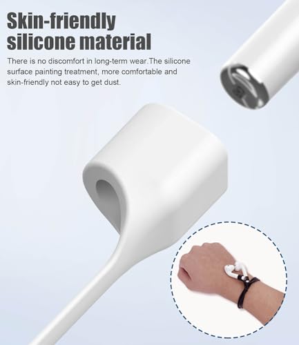 Mooyavia 2 Pack Strong Magnetic Anti-Lost Straps for AirPods, Colorful Soft Silicone Sports Lanyard Compatible with AirPods 4rd / AirPod Pro 1st & 2nd / AirPod 3rd /AirPod 1&2 -White | Compatible with AirPods Pro 3/2/1 & AirPods 4/3/2/1,Soft Silicone Spor