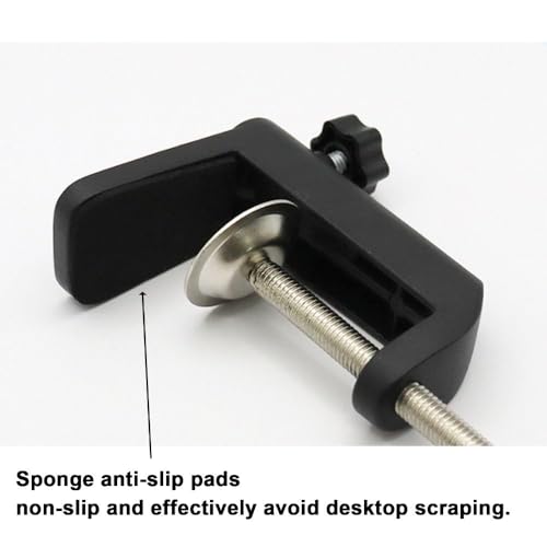Metal Desk Clamp Universal C Shape Table Mounting Clamp for Microphone Suspension Boom Scissor Arm Stand Holder with Adjustable Screw Fits up to 2.16"/5.5cm Desktop Thickness-Black,White - color: Black