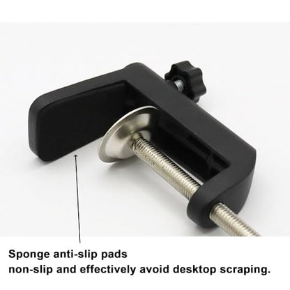 Metal Desk Clamp Universal C Shape Table Mounting Clamp for Microphone Suspension Boom Scissor Arm Stand Holder with Adjustable Screw Fits up to 2.16"/5.5cm Desktop Thickness-Black,White - color: Black