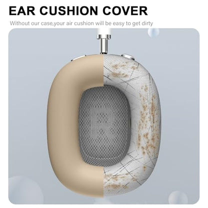 Maxjoy for AirPods Max, Soft Silicone Ear Cups Case/Ear Pad Case/Headband Cover, Anti-Scratch Protective Cover for Apple AirPods Max, Dark Khaki - color: Dark Khaki