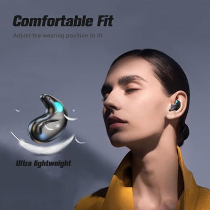 Xmenha Sleep Hidden Headphones Wireless Invisible Earbuds for Sleeping Sleep Tiny Earbuds for Side Sleepers Headphone to Sleep in Tiny Smallest Invisible Earbuds Earphones for Sleeping - color: DarkBlack