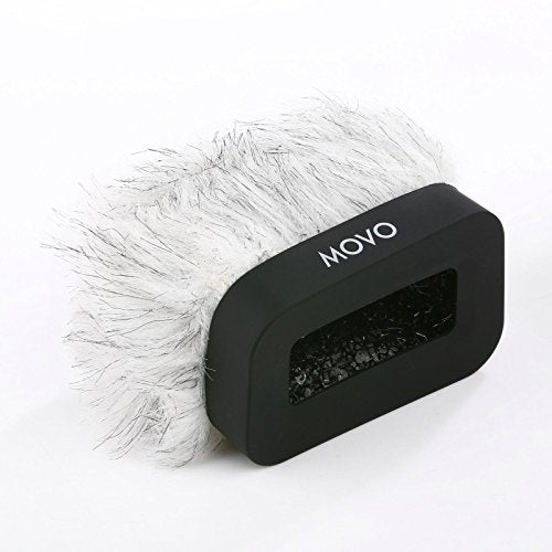 Movo WS-R10 Professional Furry Windscreen with Acoustic Foam Technology for Zoom iQ6, iQ7, Tascam DR-07 MKII, Sony PCM-M10 & Rode iXY Portable Digital Recorders