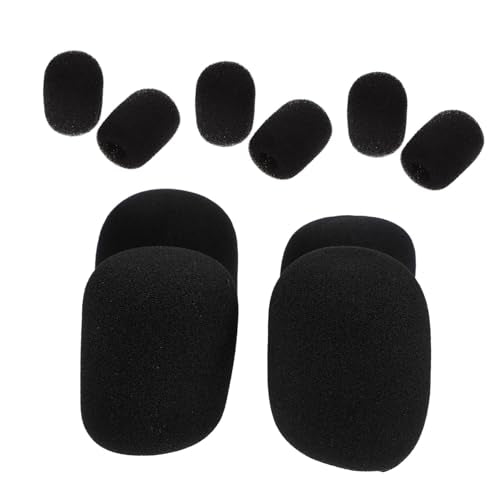 10 Pack Sponge Mic Windscreens for Handheld Microphones Black