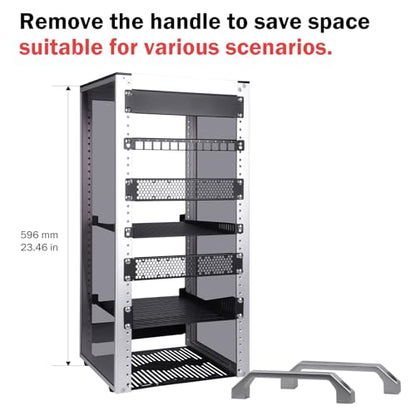 GeeekPi 12U Network Rack, 10 inch Mini Server Rack for Network, Servers, Audio, and Video Equipment, DeskPi RackMate T2 Rackmount, 10.23 inch Depth - color: Silver