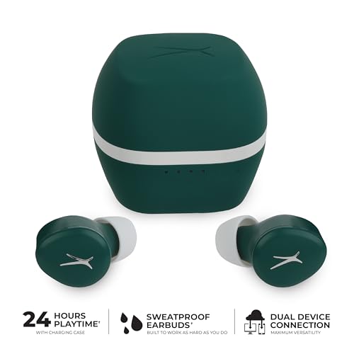 Altec Lansing - NanoBuds 3.0 True Wireless Earbuds, Bluetooth Earphones with 6-Hour Battery, Charging Case, Touch Controls, Noise Cancelling Mic, IPX5 Water Resistant, Voice Assistant (Forest Green) - color: Forest Green