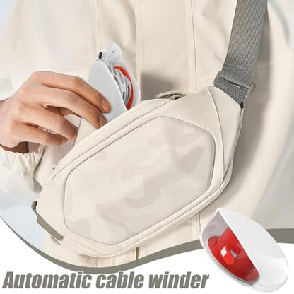 Cord Winder Automatic Portable Automatic Winding Stylish | Wire Storage Housekeeper Desk Nightstand Travel Car Home Office Charging Station Cable Management Drawer Purse Bag Backpack