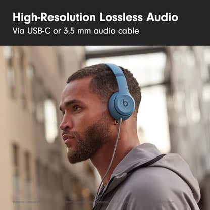 Beats Solo 4 - Wireless On-Ear Bluetooth Headphones, Up to 50-Hour Battery Life, Ultra-Lightweight Comfort, Powerful and Balanced Sound, Apple & Android Compatible - Slate Blue - color: Slate Blue, style: Standalone