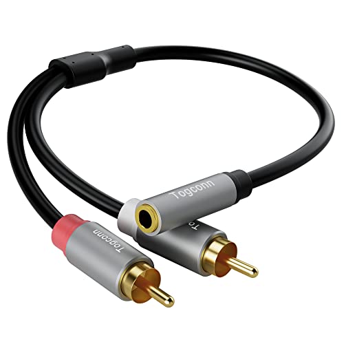 3.5mm to 2 RCA Cable ，Stereo RCA Y Splitter 3.5mm Female to 2RCA Male Stereo Audio Adapter, for TV, Smartphones, MP3, Tablets, Speakers (10 Inch/25CM) - color: 3.5mm TRS Female to 2RCA Male, size: 0.6 Feet